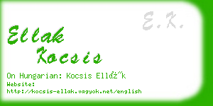 ellak kocsis business card